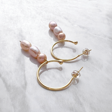 Load image into Gallery viewer, Blushing Cara 18K Gold Plated Hoop Earrings by Debbie Debster
