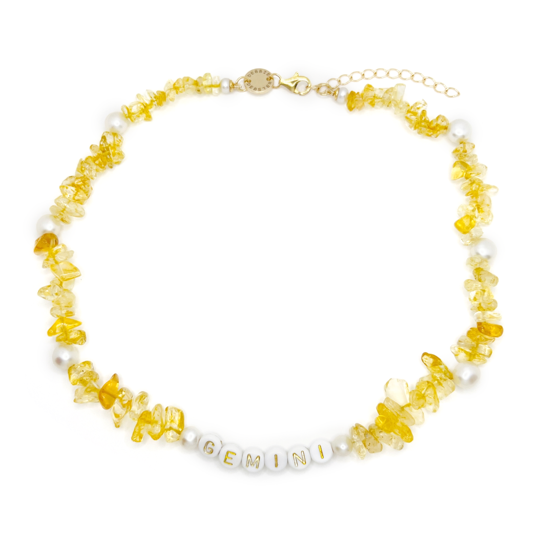 Yellow citrine necklace by Debbie Debster Jewellery