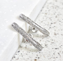 Load image into Gallery viewer, Pave Cubic Zirconia Crescent Earrings by Debbie Debster
