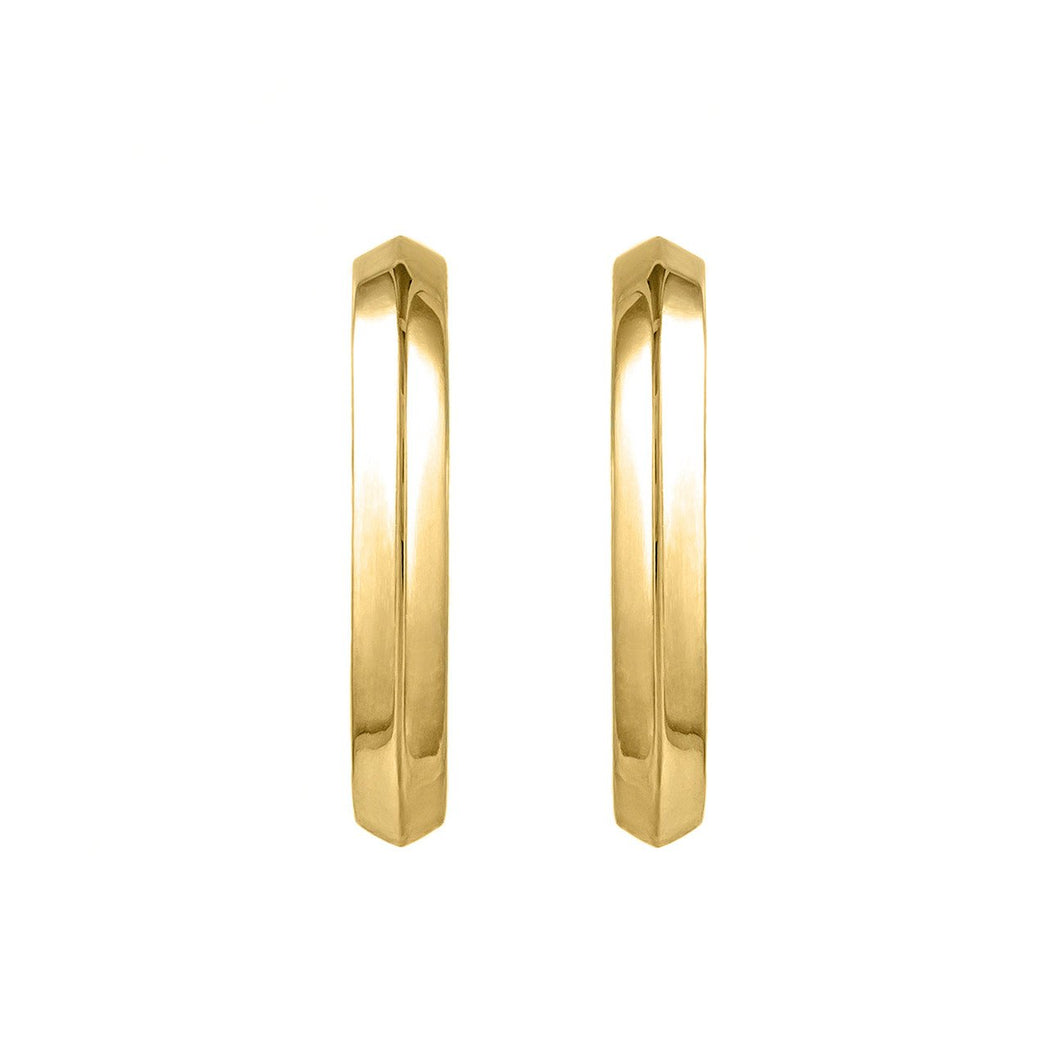 Crescent Earrings in high polished 18K gold-plated silver 925