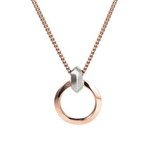 Load image into Gallery viewer, Orbital necklace in 18K rose gold &amp; rhodium-plated silver 925
